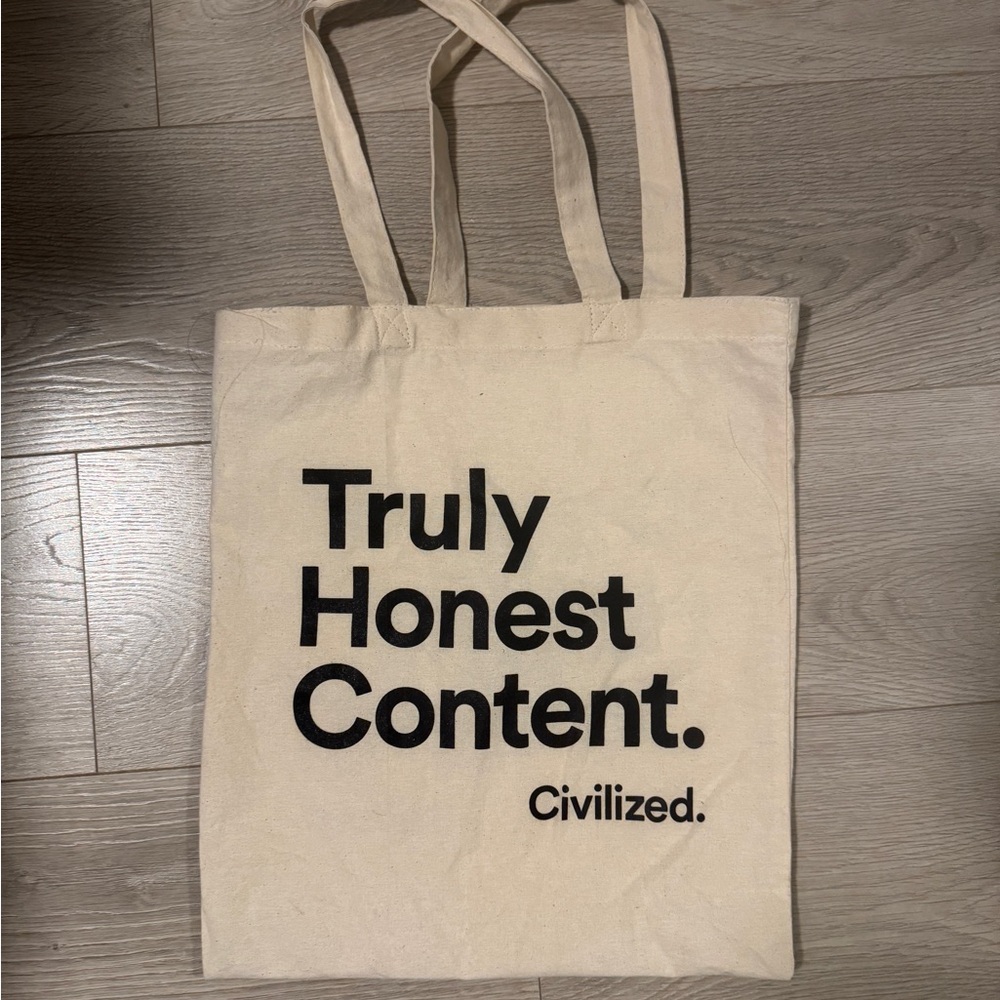 Canvas Tote Bag with Bold Text